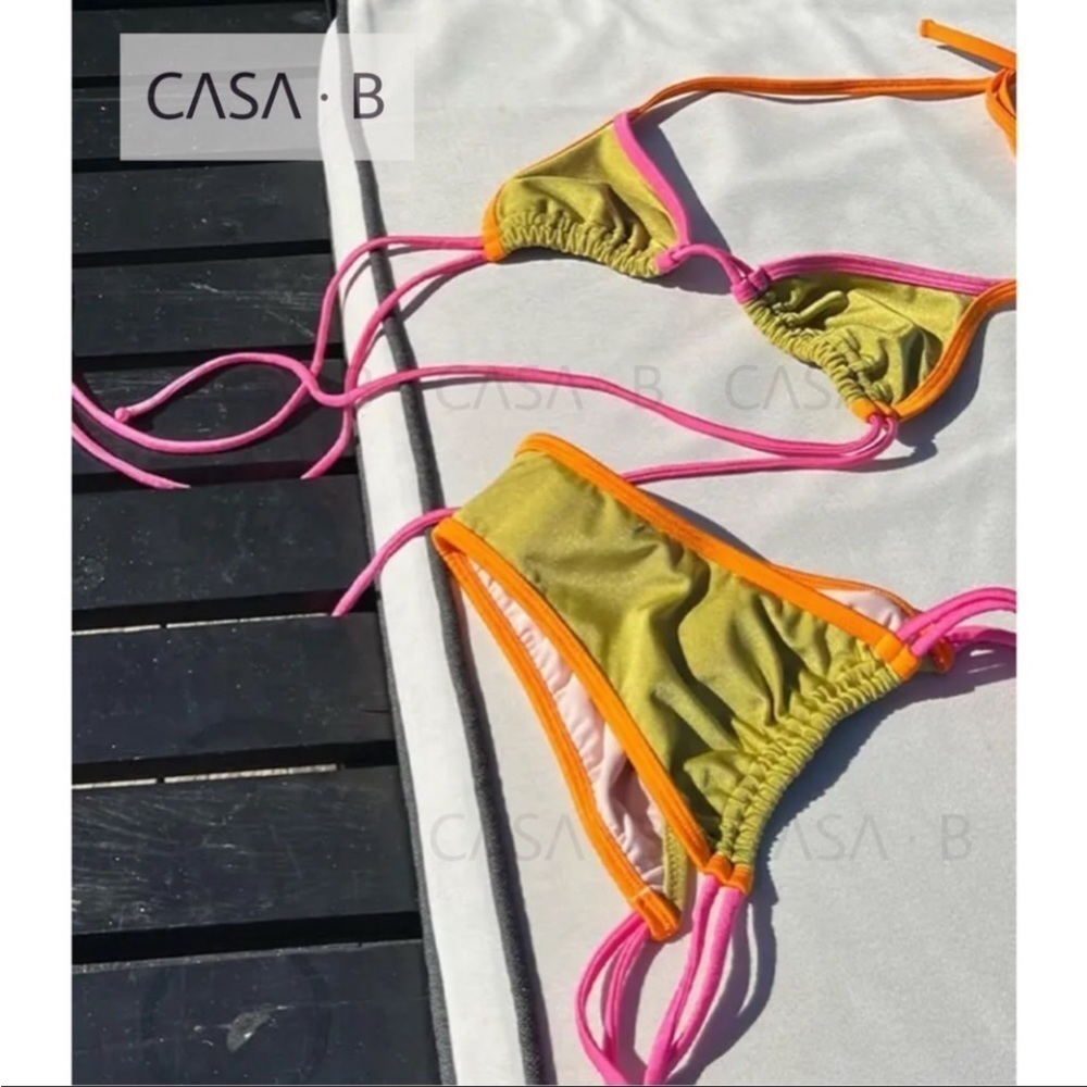 5⭐️CASA B| The Cabo Verde Triangle Color Block Bikini Set - Picture 2 of 10